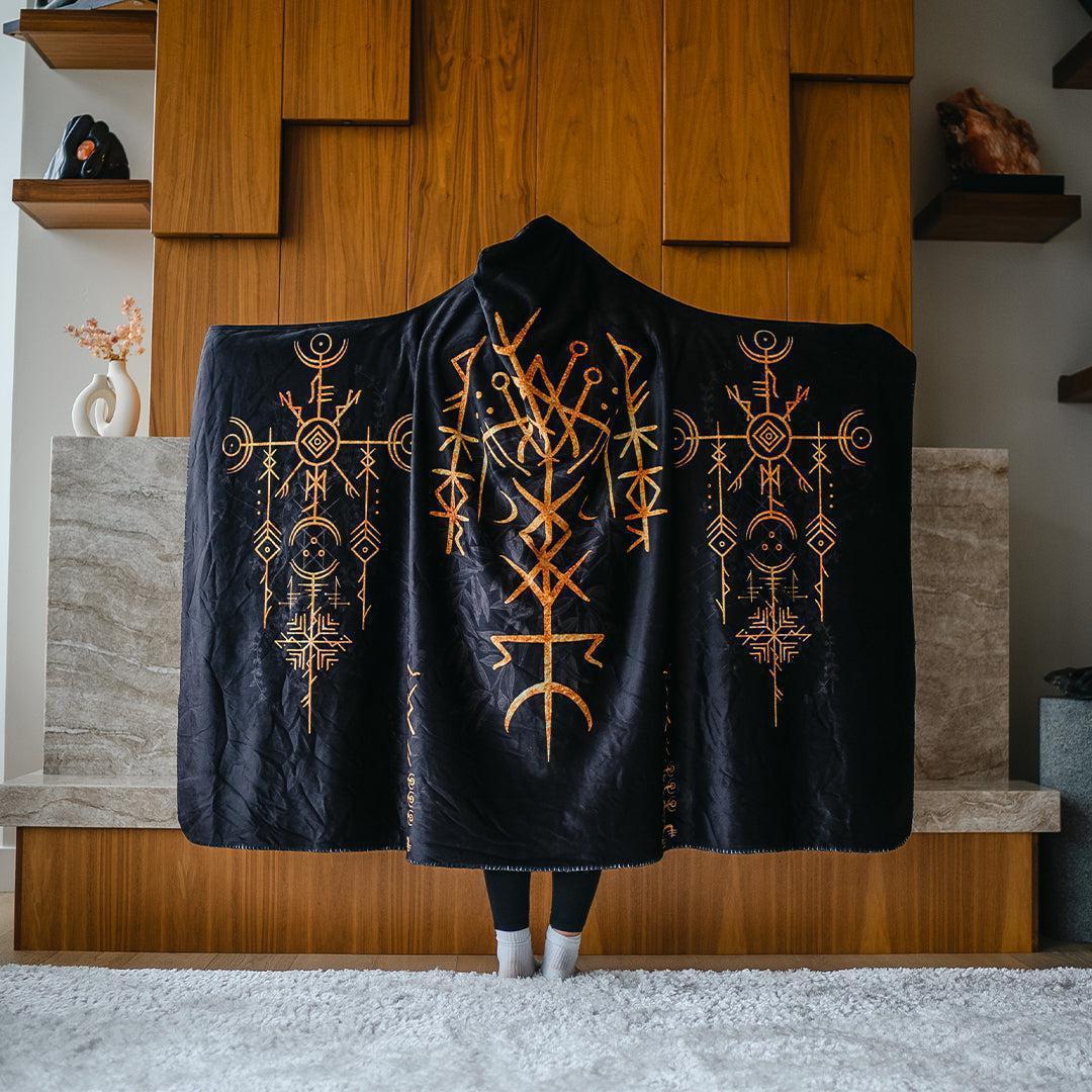 Hooded Blanket Adult-60x80 / Premium Sherpa Runes of Destiny Hooded Blanket DESTINY_HOODED-BLANKET-60x80-SHERPA