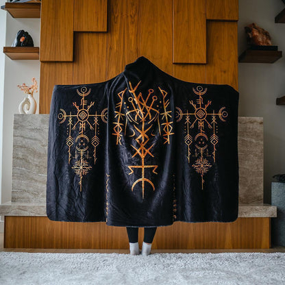 Hooded Blanket Adult-60x80 / Premium Sherpa Runes of Destiny Hooded Blanket DESTINY_HOODED-BLANKET-60x80-SHERPA