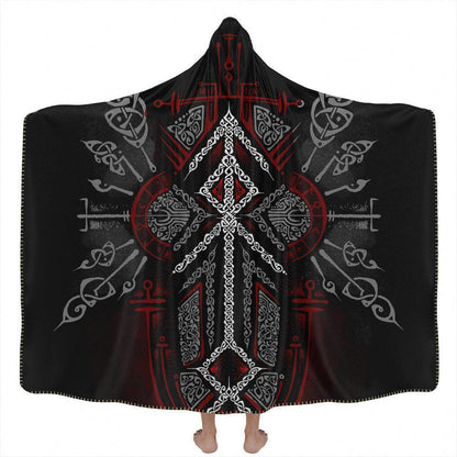 Hooded Blanket Adult - 60x80 / Premium Sherpa Runes of Loki Hooded Blanket - Red Edition RULO_HOODED-BLANKET_60x80-SHERPA