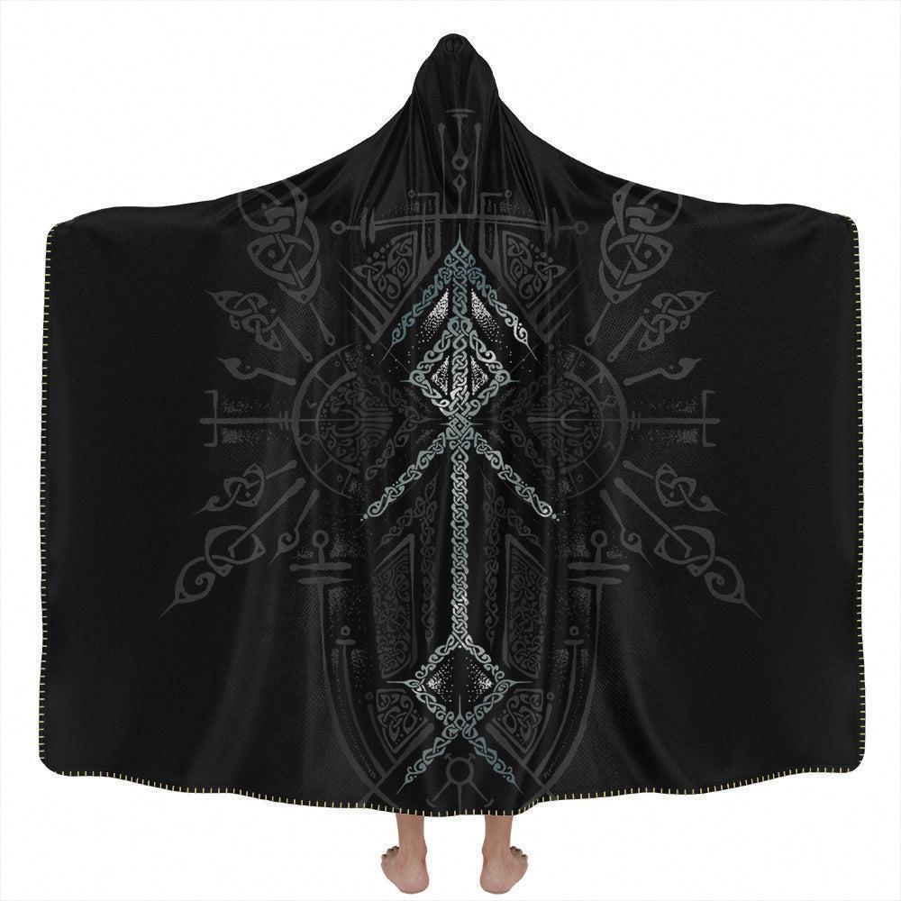 Hooded Blanket Adult-60x80 / Premium Sherpa Runes of Loki Hooded Blanket ROKI_HOODED-BLANKET-60x80-SHERPA