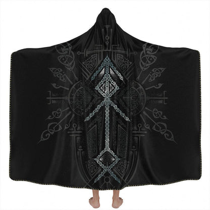 Hooded Blanket Adult-60x80 / Premium Sherpa Runes of Loki Hooded Blanket ROKI_HOODED-BLANKET-60x80-SHERPA