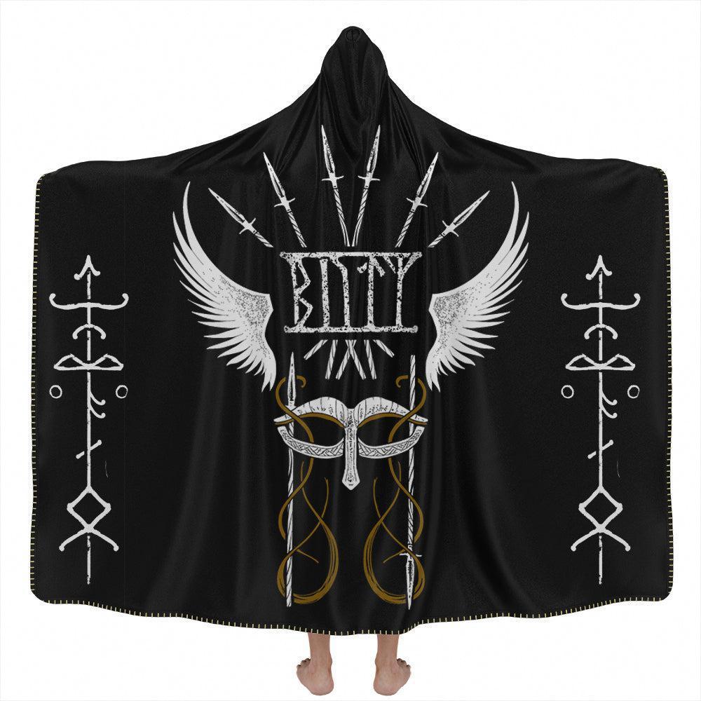 Hooded Blanket Adult-60x80 / Premium Sherpa Runes of Valkyrie Hooded Blanket RUVAL_HOODED-BLANKET-60x80-SHERPA