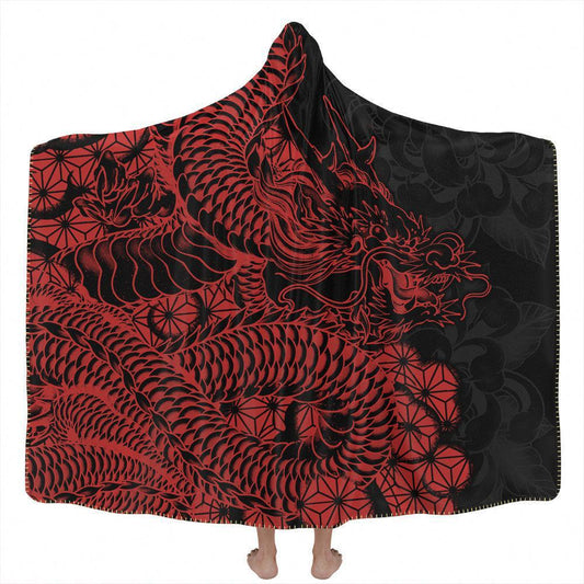 Hooded Blanket Adult-60x80 / Premium Sherpa Ryu Hooded Blanket - Aka Edition RATSU_HOODED-BLANKET-60x80-SHERPA