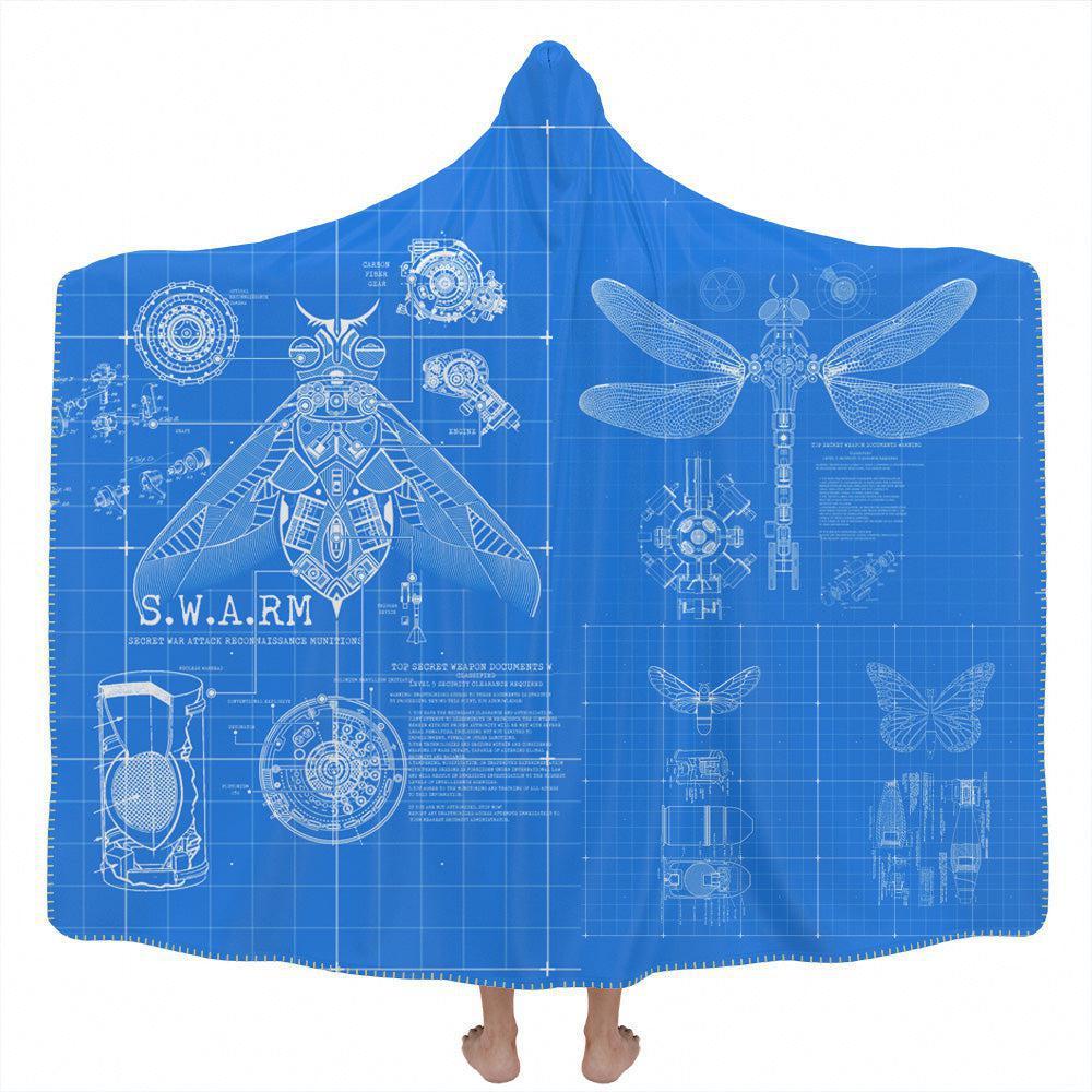 Hooded Blanket Adult-60x80 / Premium Sherpa Swarm Hooded Blanket SWARM_HOODED-BLANKET-60x80-SHERPA