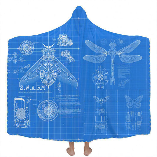 Hooded Blanket Adult-60x80 / Premium Sherpa Swarm Hooded Blanket SWARM_HOODED-BLANKET-60x80-SHERPA