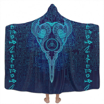 Hooded Blanket Adult-60x80 / Premium Sherpa Uraeus Hooded Blanket - Electric Edition EGYPTIAN_HOODED-BLANKET-60x80-SHERPA