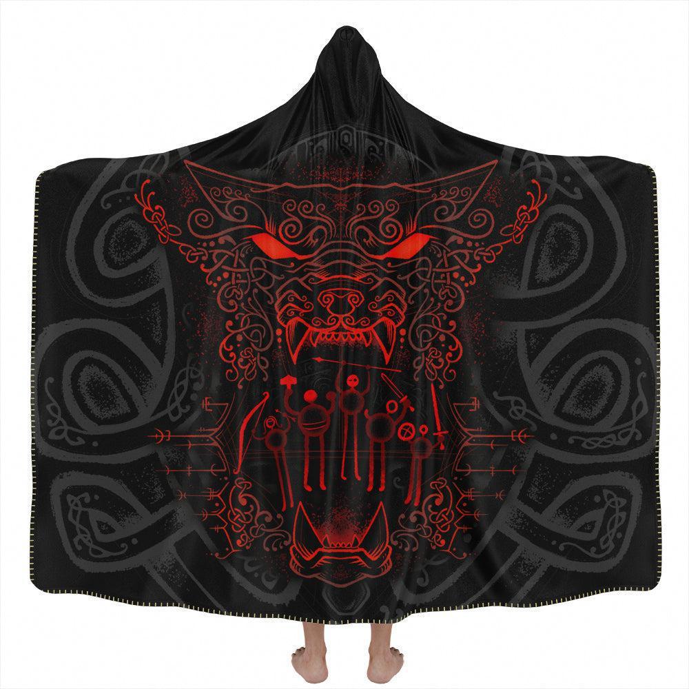 Hooded Blanket Adult-60x80 / Premium Sherpa Wolf of Ragnarök Hooded Blanket RAGWOLF_HOODED-BLANKET-60x80-SHERPA
