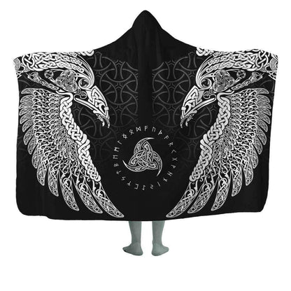 Hooded Blanket Muninn Hooded Blanket - Ready To Ship RTS-MUNNIN-WHITE_HOODED-BLANKET-60x80-SHERPA