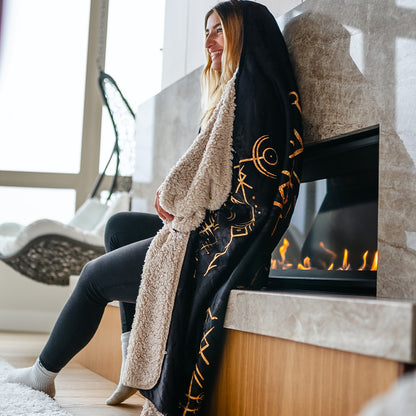 Hooded Blanket Runes of Destiny Hooded Blanket
