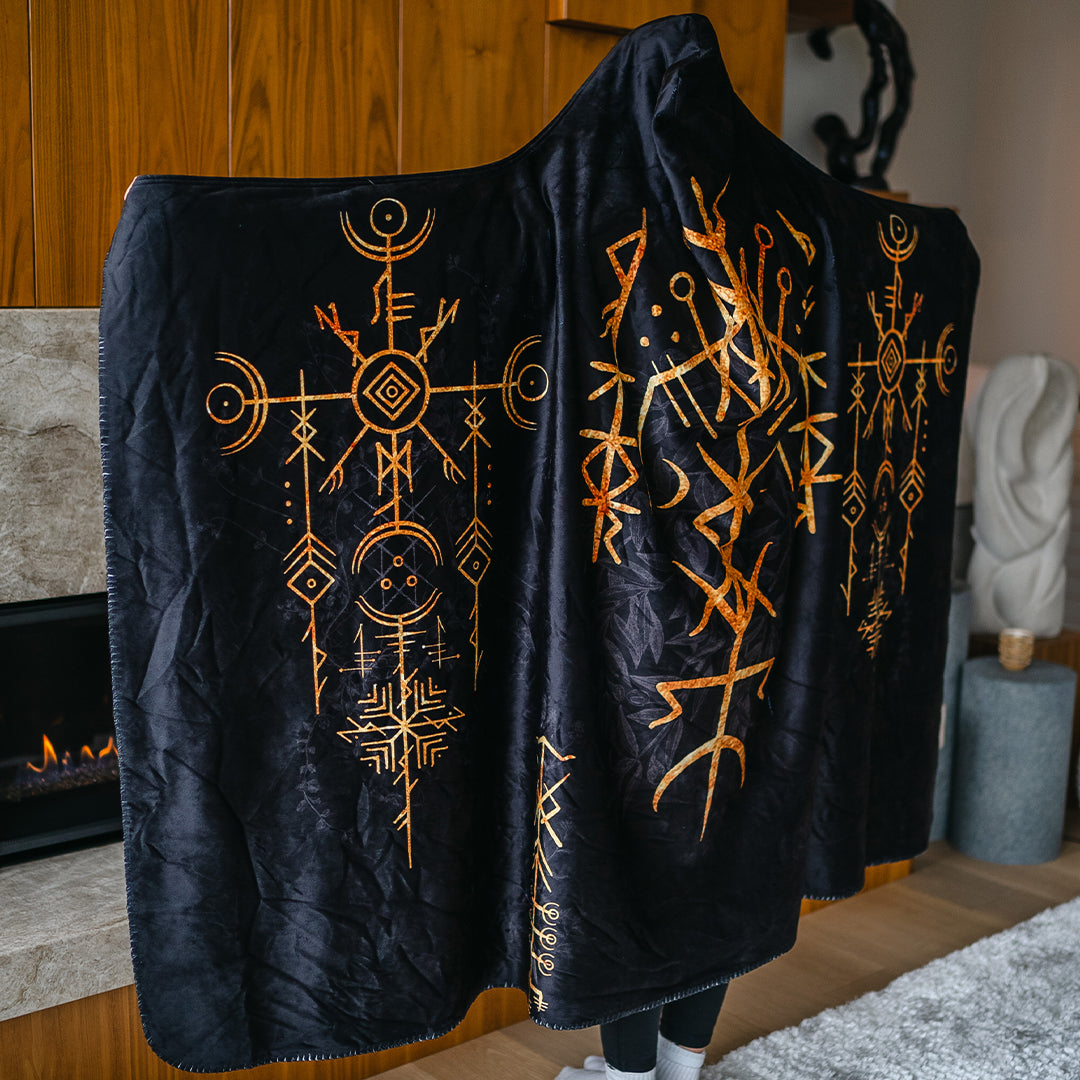 Hooded Blanket Runes of Destiny Hooded Blanket