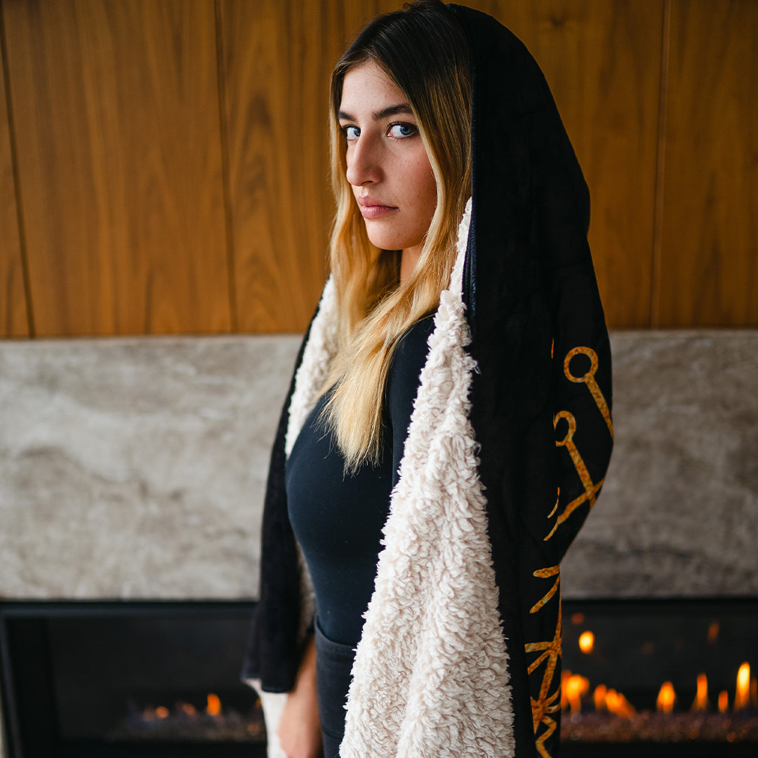 Hooded Blanket Runes of Destiny Hooded Blanket