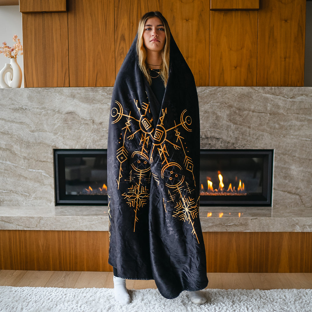 Hooded Blanket Runes of Destiny Hooded Blanket