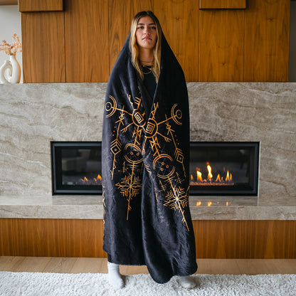 Hooded Blanket Runes of Destiny Hooded Blanket