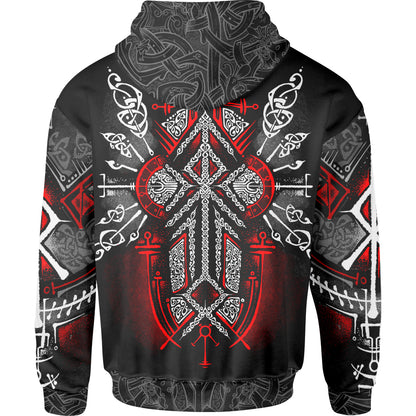 Hoodie Runes of Loki Pullover Hoodie - Red Edition