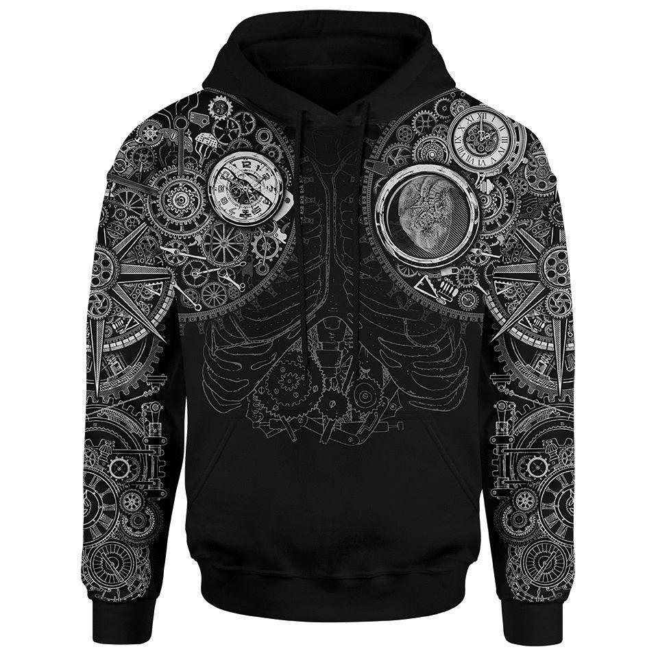 Hoodie S / Chrome Steampunk Pullover Hoodie STEAMPUNK-BNW_HOODIE-3.0_SM