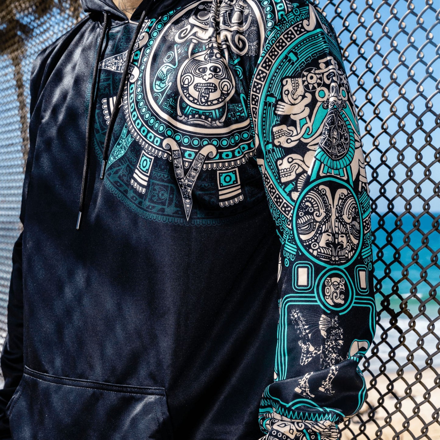 Hoodie S / Turquoise Jaguar Warrior Pullover Hoodie JAGUAR-WARRIOR-YELL&GR_HOODIE-3.0_SM