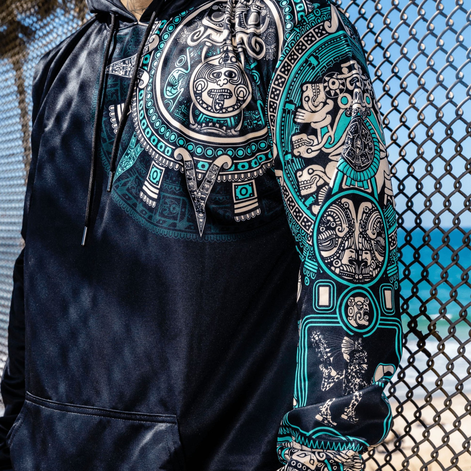 Hoodie S / Turquoise Jaguar Warrior Pullover Hoodie JAGUAR-WARRIOR-YELL&GR_HOODIE-3.0_SM