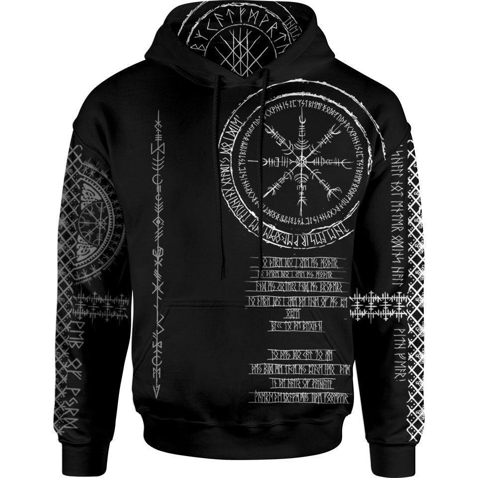 Hoodie S Viking Runes Pullover Hoodie - Black Edition RUNIC_HOODIE-3.0_SM