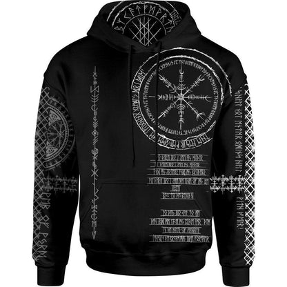 Hoodie S Viking Runes Pullover Hoodie - Black Edition RUNIC_HOODIE-3.0_SM