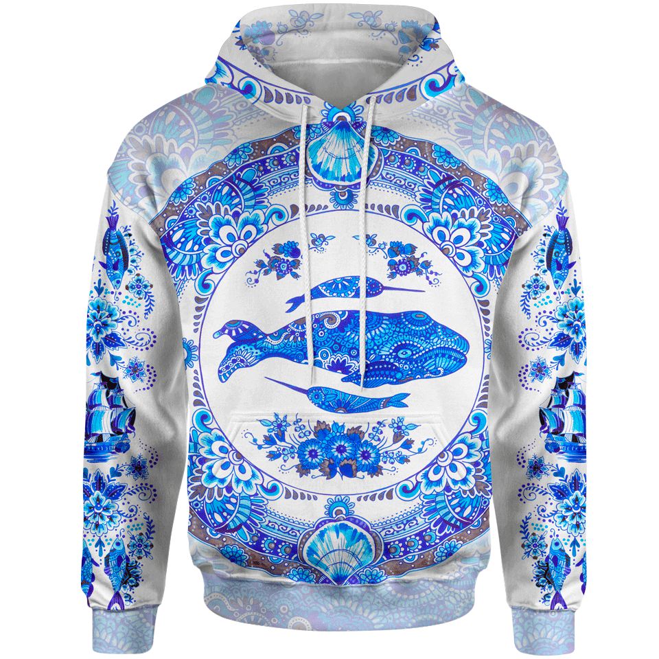 Hoodie S / White Delft Ocean Pullover Hoodie DELFT-OCEAN-WHITE_HOODIE-3.0_SM
