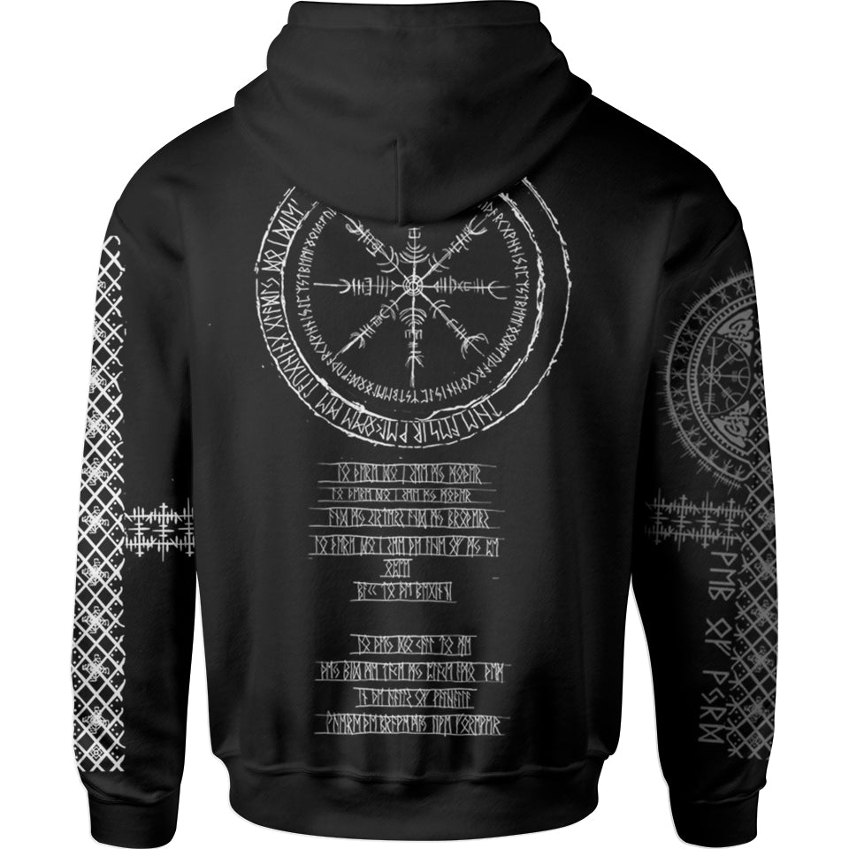 Hoodie Viking Runes Pullover Hoodie - Black Edition