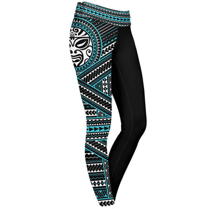 Leggings XS / Blue Totem Leggings TOTEM-BLUE_LEGGING-6PAN_XS