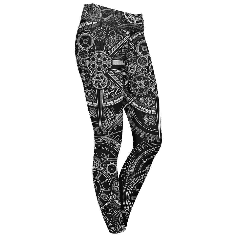 Leggings XS / Chrome Steampunk Leggings STEAMPUNK-BNW_LEGGING-6PAN_XS