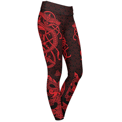 Leggings XS / Red Muninn Leggings MUNINN-RED_LEGGING-6PAN_XS