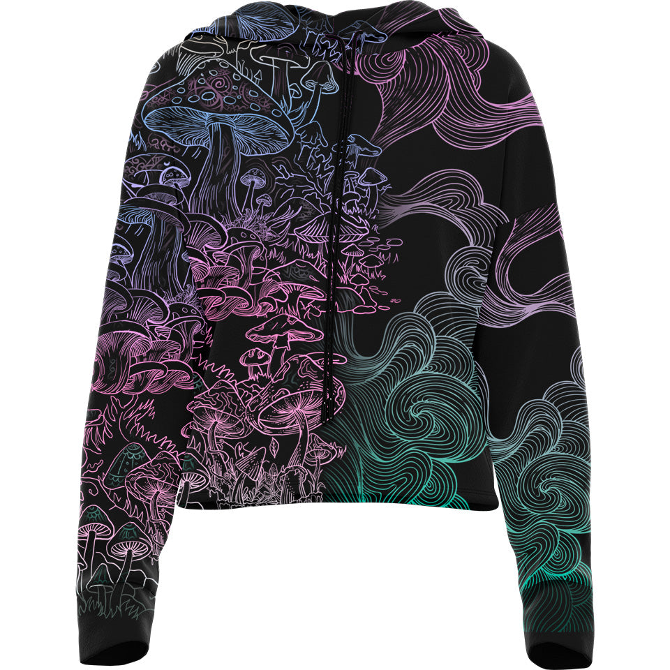 Elder Veil Drop Shoulder Crop Hoodie