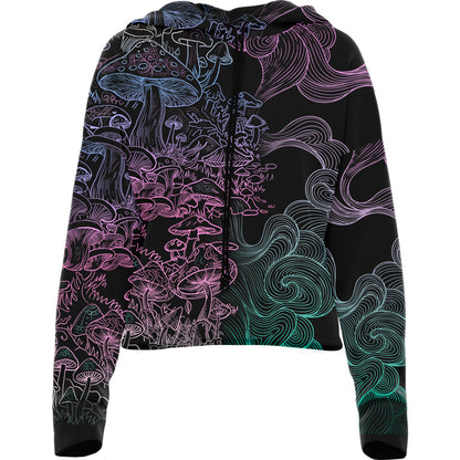 Elder Veil Drop Shoulder Crop Hoodie
