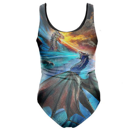 One-Piece Swimsuit Fire and Ice Dragons Swimsuit