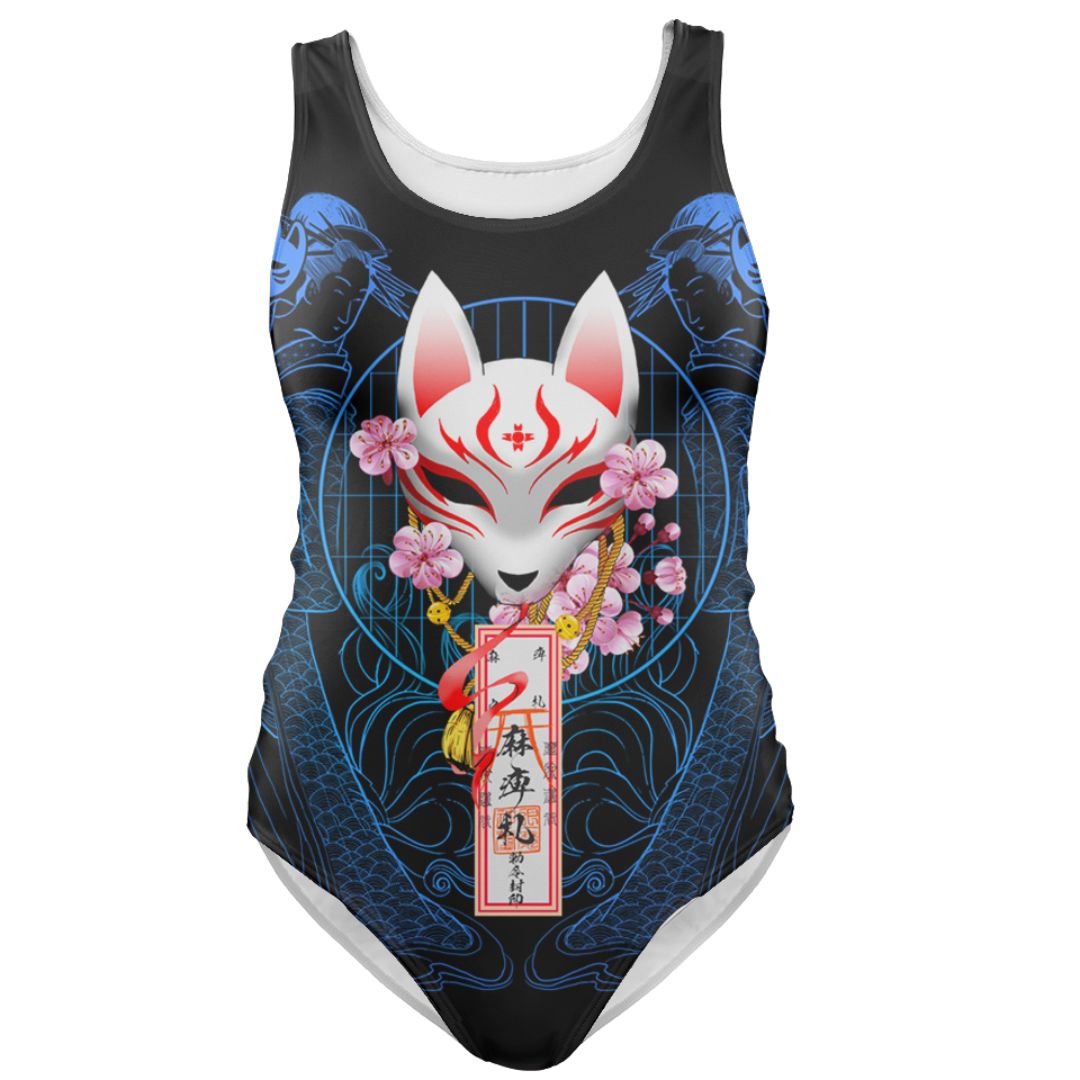 One-Piece Swimsuit Kitsune Swimsuit - Blue Edition