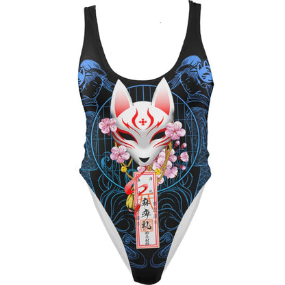 One-Piece Swimsuit Kitsune Swimsuit - Blue Edition