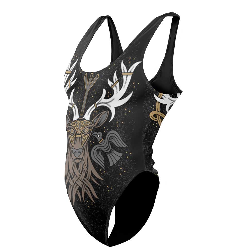 One-Piece Swimsuit S / High Waist-Low Back Stag of Valhalla Swimsuit VIKING-STAG_SWIMSUIT_V2_SM