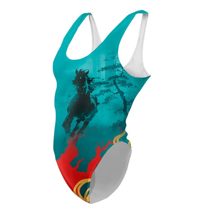 One-Piece Swimsuit SM / High Waist-Low Back Flamebound Swimsuit HORSE_SWIMSUIT_V2_SM