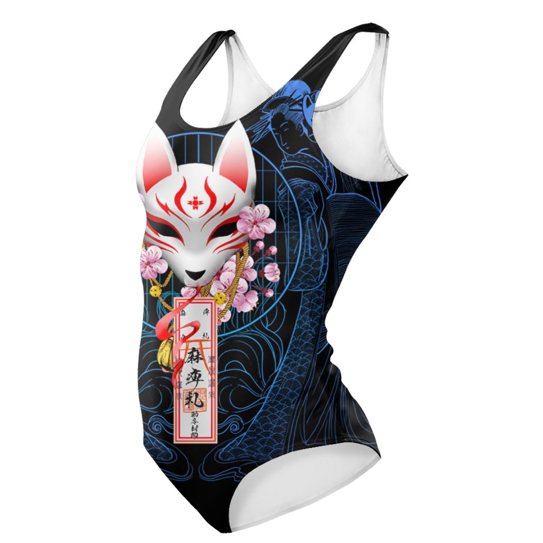 One-Piece Swimsuit SM / Original Kitsune Swimsuit - Blue Edition KITSUNE-BLUE_SWIMSUIT_V1_SM