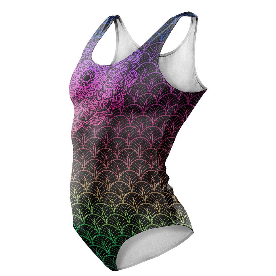 One-Piece Swimsuit XS / Rainbow / Original Mandala One-Piece Swimsuit MANDALA-RGB_SWIMSUIT_V1_XS