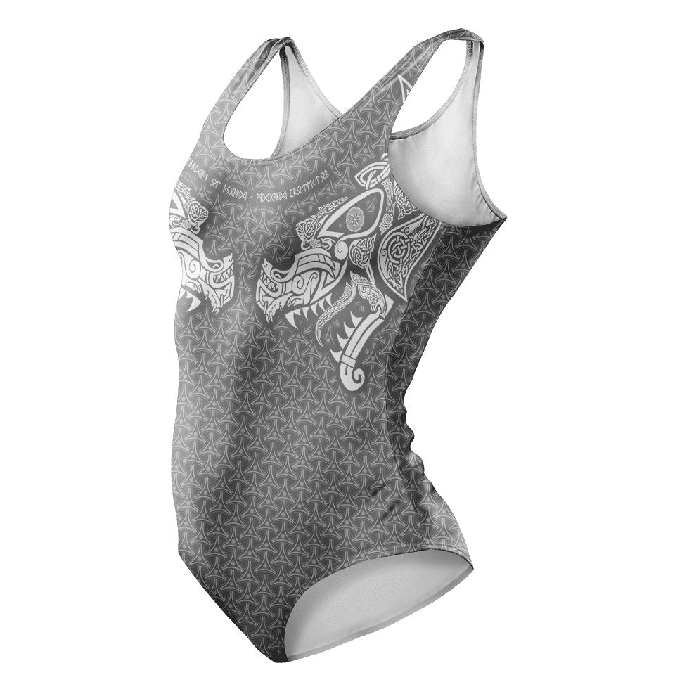 One-Piece Swimsuit XS / White / Original Ragnarök One-Piece Swimsuit VIKING-GRAY&WHITE_SWIMSUIT_V1_XS