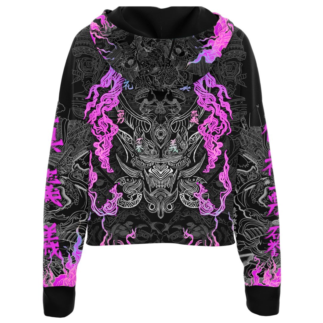 Ghost Oath Drop Shoulder Crop Hoodie