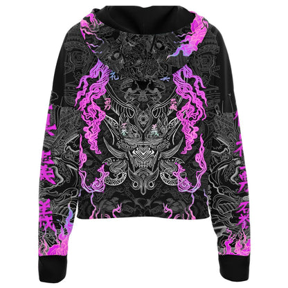 Ghost Oath Drop Shoulder Crop Hoodie