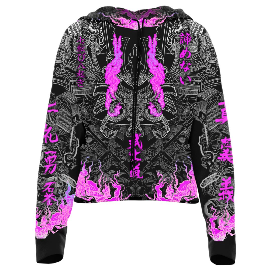 Ghost Oath Drop Shoulder Crop Hoodie