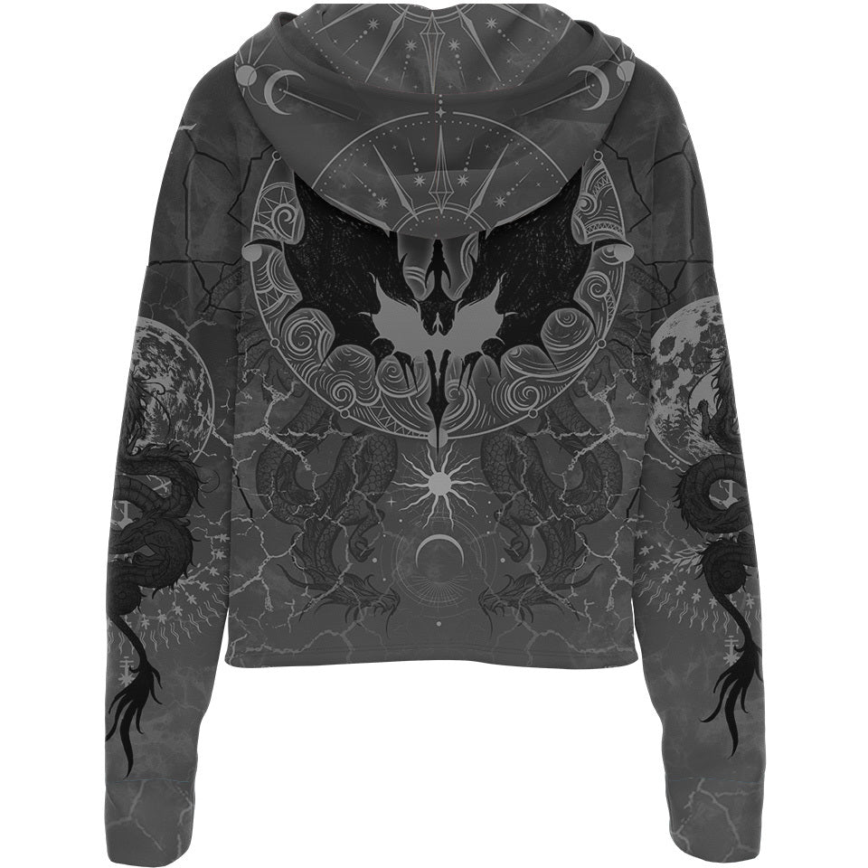 Dragon Rider Drop Shoulder Crop Hoodie - Shadow Edition - Ultra Rare - 50 Unit Release