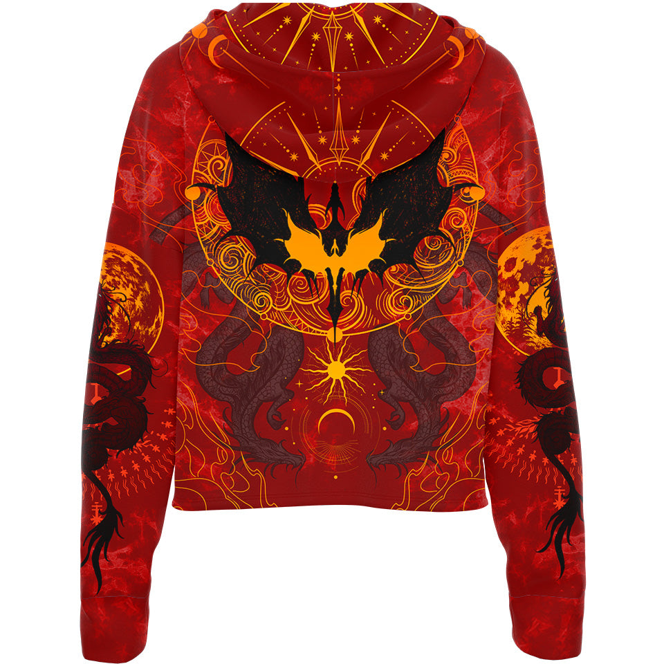 Dragon Rider Drop Shoulder Crop Hoodie - Fire Edition - Ultra Rare - 50 Unit Release