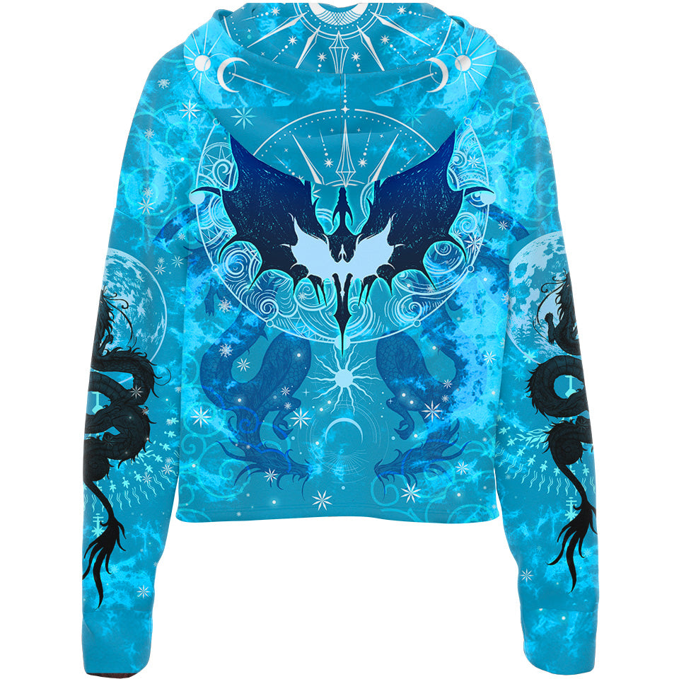 Dragon Rider Drop Shoulder Crop Hoodie - Ice Edition - Ultra Rare - 50 Unit Release