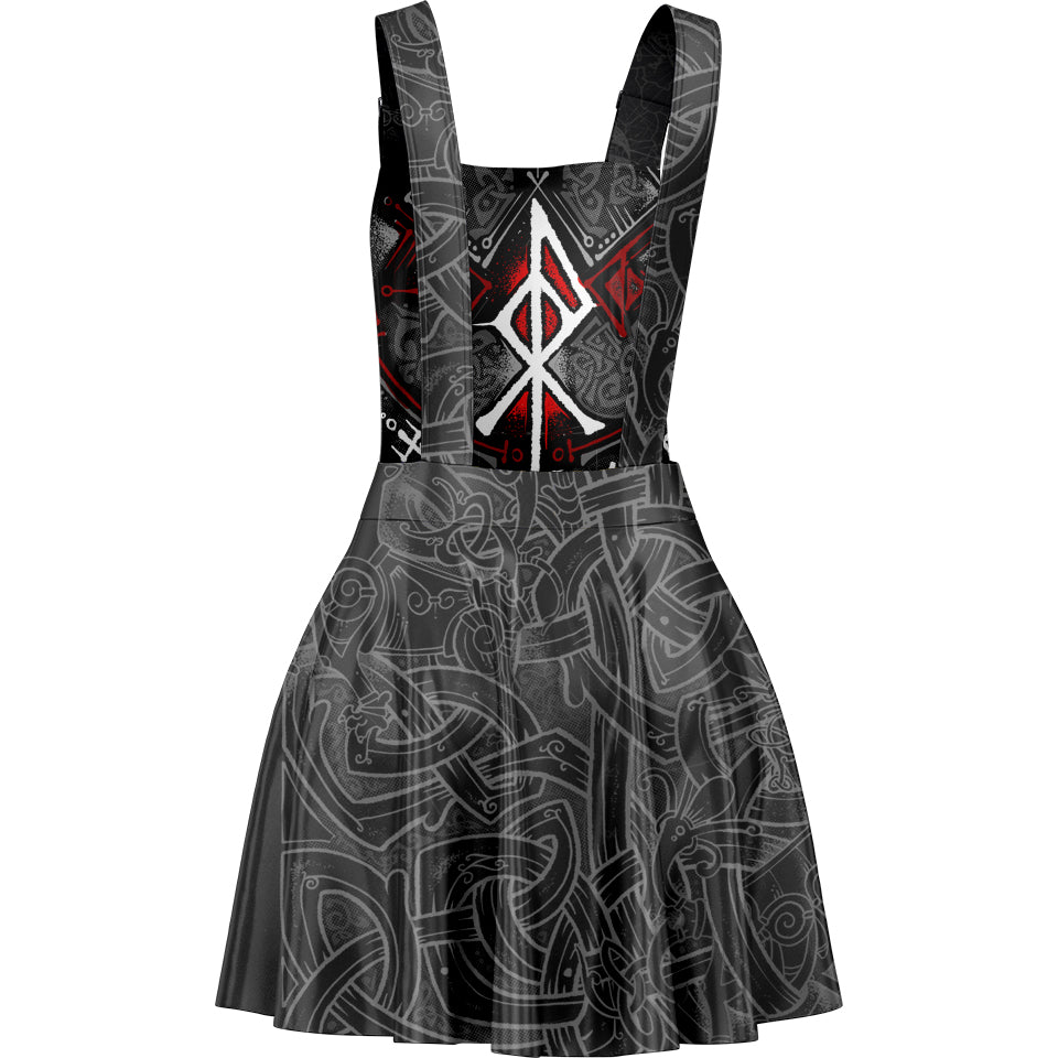 Pinafore Dress Runes of Loki Pinafore Dress - Red Edition