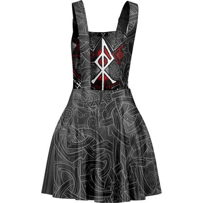 Pinafore Dress Runes of Loki Pinafore Dress - Red Edition