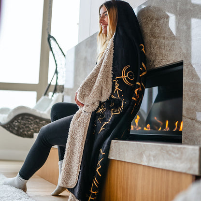 Runes of Destiny Hooded Blanket - Ready To Ship