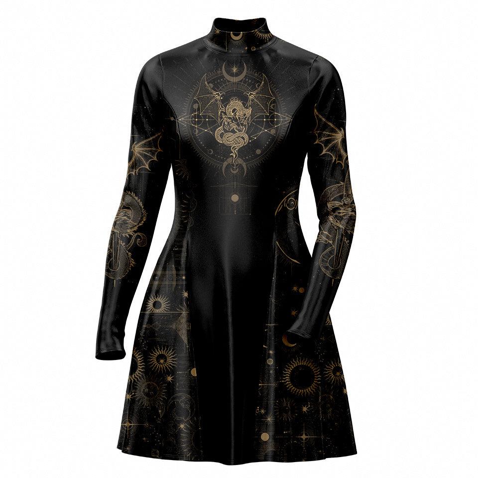 Skater Dress XXS-2 Dragon Luna Skater Dress 535A_LS-MiniDr_XXS_DRAGON-LUNA