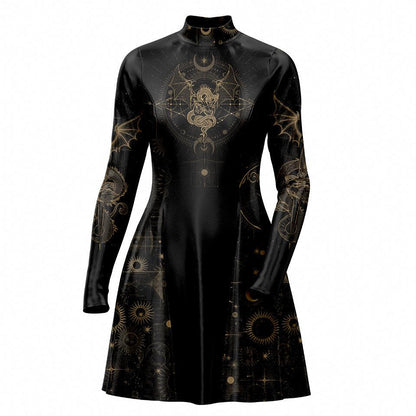 Skater Dress XXS-2 Dragon Luna Skater Dress 535A_LS-MiniDr_XXS_DRAGON-LUNA
