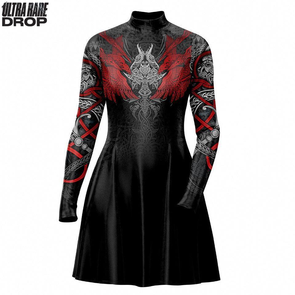 Skater Dress XXS-2 Dual Ascent (Rupture)Ultra Rare Skater Dress  - Only 300 Units Across All Styles 535A_LS-MiniDr_XXS_MUNNIN-FNR-RED